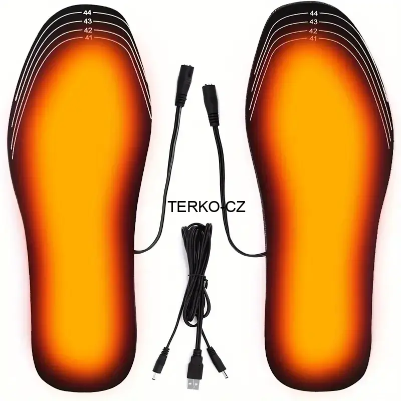 Vyhřívané zastříhávací vložky do obuvi vel. 41-46 s USB kabelem