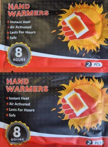 Jednorázový ohřívač rukou, 2ks v balení, doba provozu až 8 hod. 
