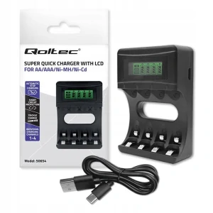 Nabíječka Ni-MH baterií typu R03 AAA R6 AA  LCD  USB kabel