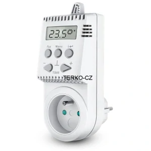 Zásuvkový termostat TS05 16A / 3680W - prostorový regulátor teploty s tlačítkem pro trvalé vypnutí (+3 až +40°C)