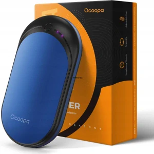 Elektrický kapesní ohřívač rukou - powerbanka 5200 mAh modro-černá 140g