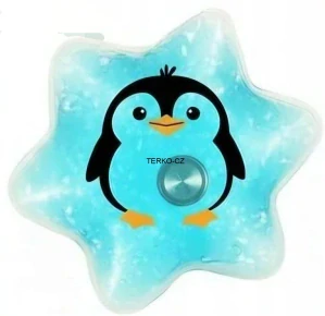 Zahřívací polštářek - tučňák, průměr 14cm, 150g, modrý