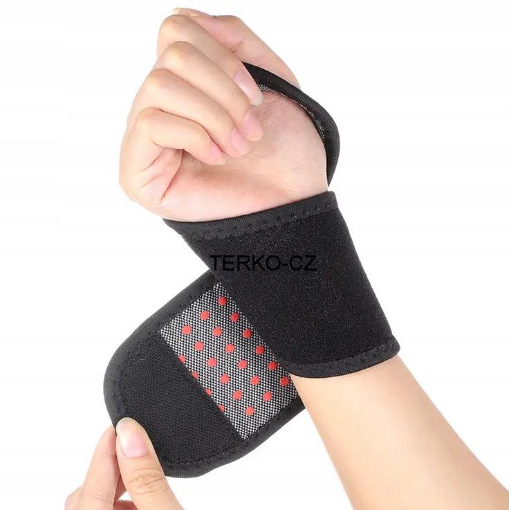 Magnetická samozahřívací ortéza na zápěstí s turmalínem