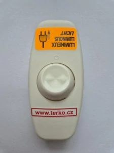 Šňůrový vypínač interBar, 2 pólový, podsvícený, bílý