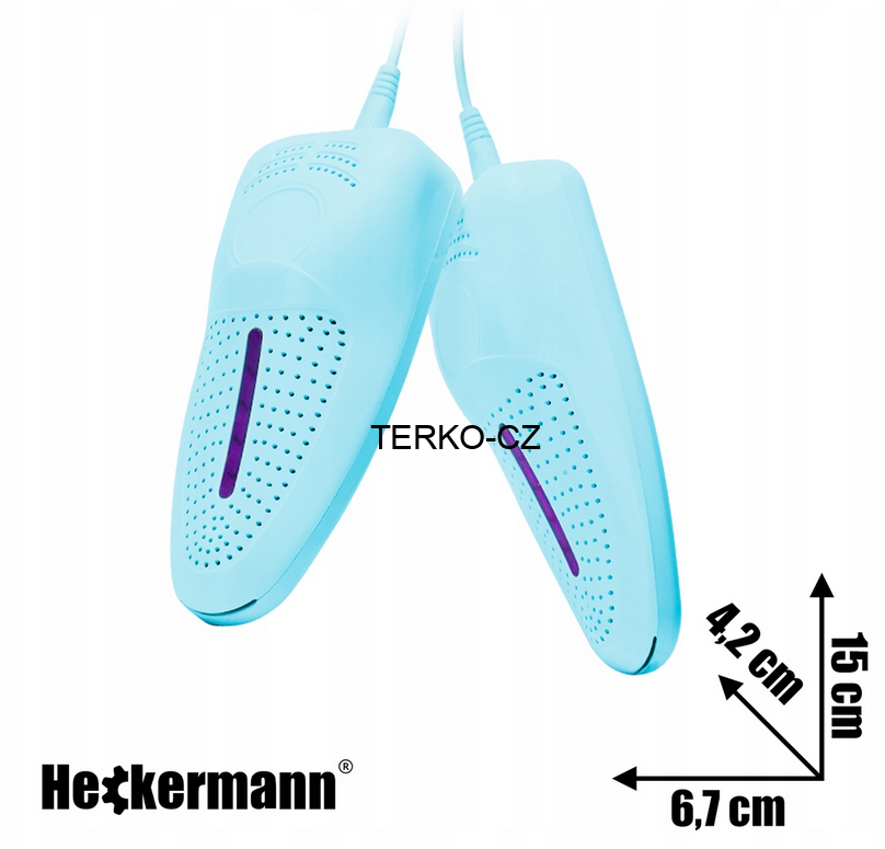 Elektrický vysoušeč bot Heckermann R8 s diodou a UV dezinfekcí stálý výkon 10W