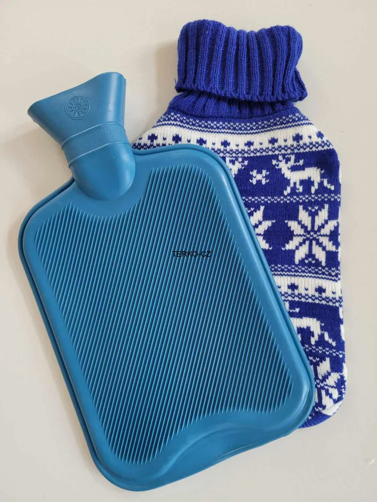 Gumový termofor - ohřívač v plyšovém obalu liška 1,8 l.