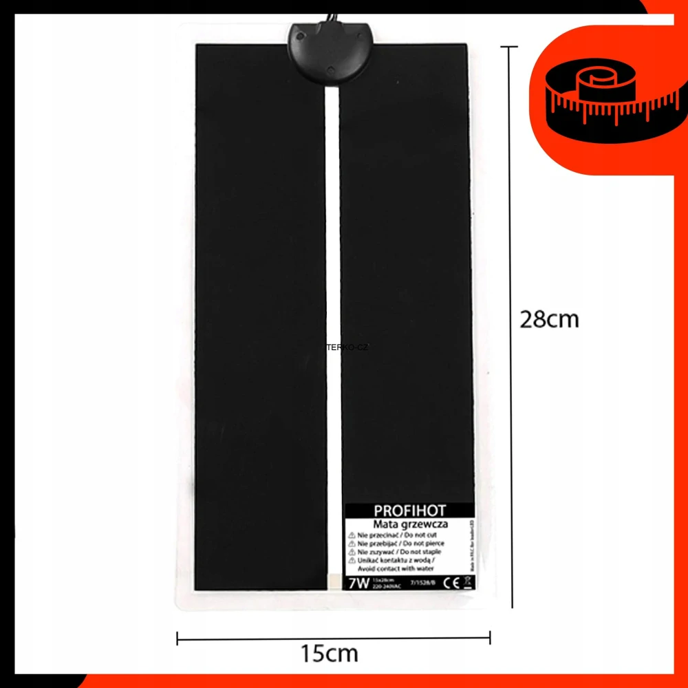 Topná folie 14x15cm s regulátorem 230V/5W