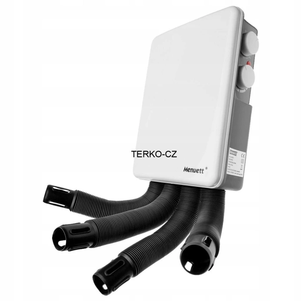 Elektrický teplovzdušný nástěnný vysoušeč bot - pro 2 páry obuvi s nastavením času ohřevu, vhodný i pro vysokou obuv - 350W