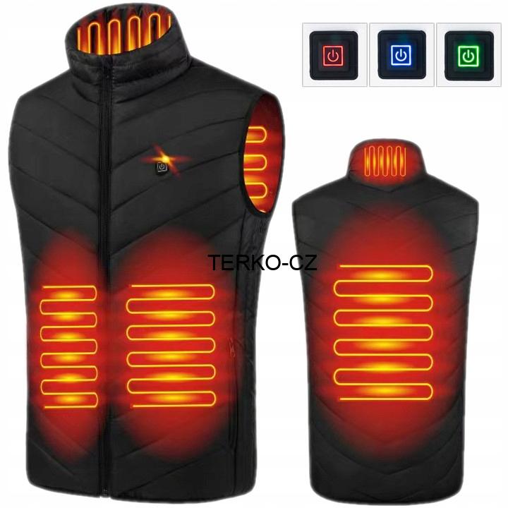 Vyhřívaná unisex vesta na USB černá vel.XXL