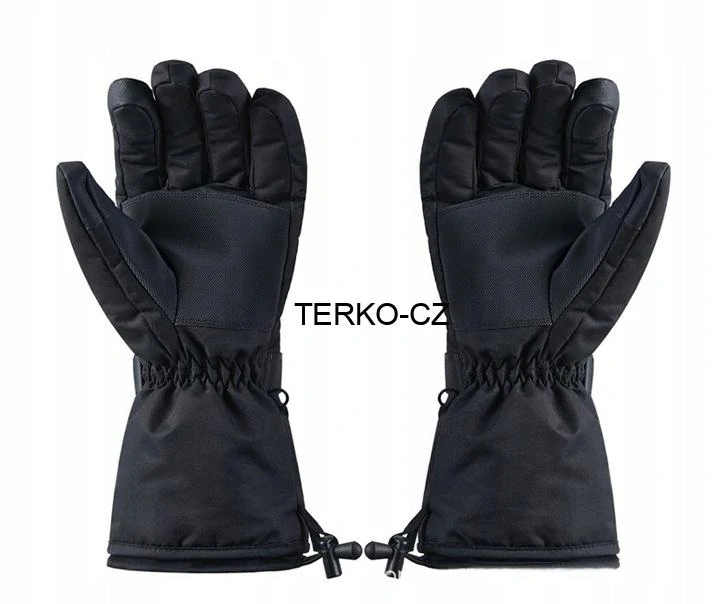 Vyhřívané rukavice na AA baterie, 3 stupně teploty, vel. L černé