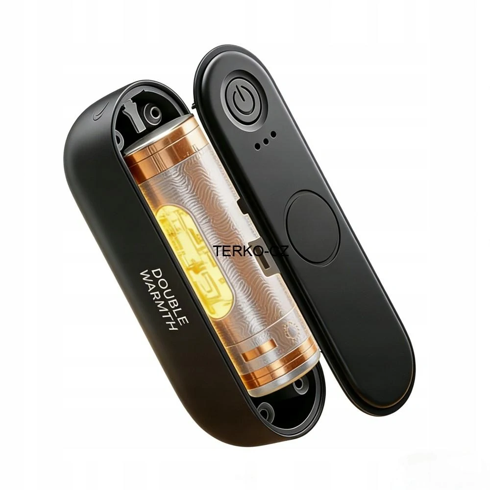 Elektrický kapesní ohřívač rukou černý - powerbanka 6000 (2x3000) mAh