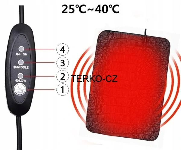 Topná voděodolná podložka 18x33 cm s regulací 5V / 8,5W USB napájení 25-40°C