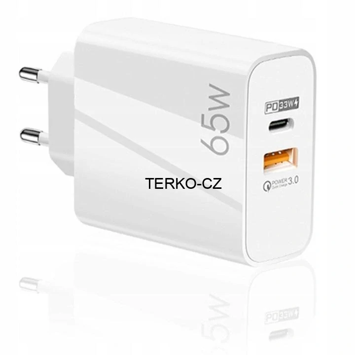 Siťová nabíječka s rychlým nabíjením USB, USB-C 65W