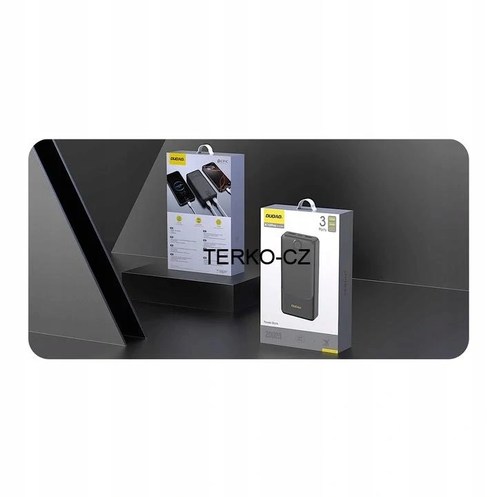 Powerbanka 20 000 mAh 10 W 2x USB A USB C LED černá