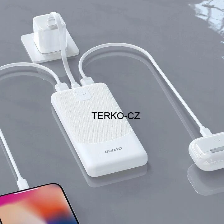 Powerbanka 10000 mAh bílá 307g s dvěma porty