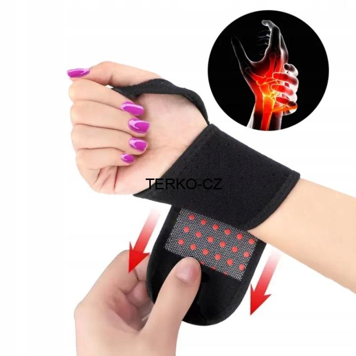 Magnetická samozahřívací ortéza na zápěstí s turmalínem