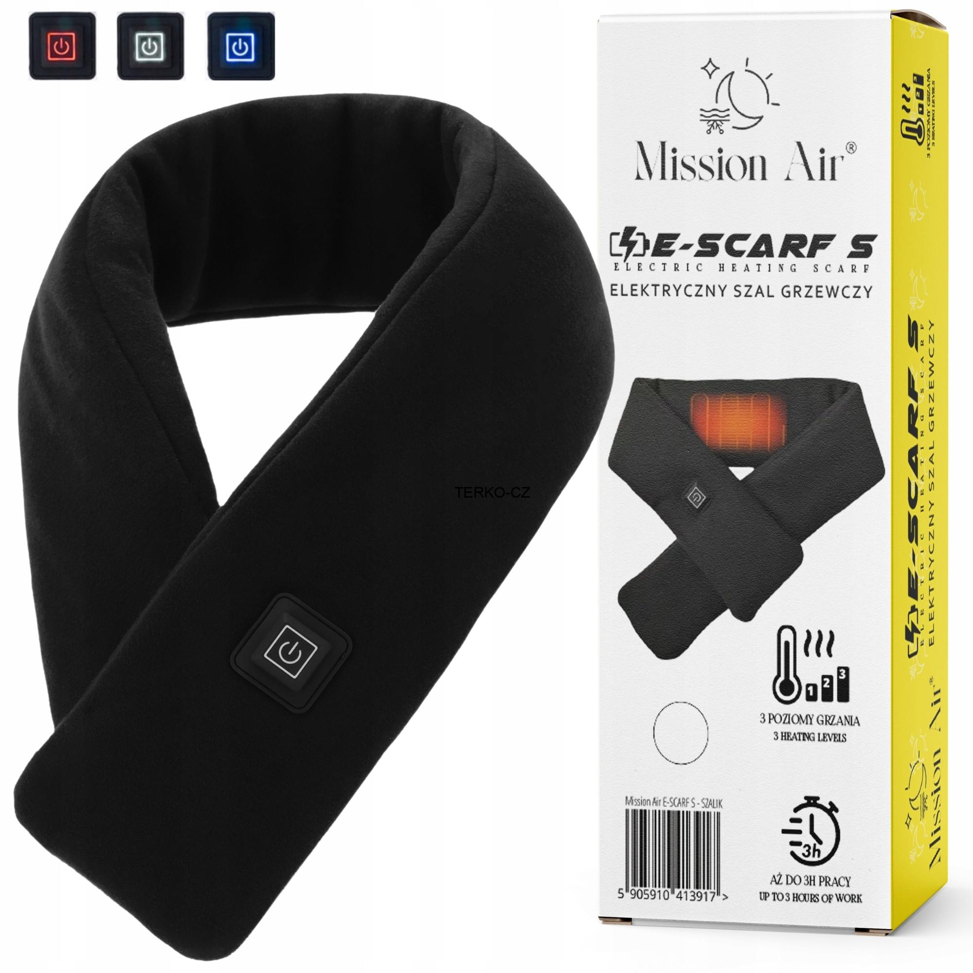 Vyhřívaná elektrická šála na krk, černá, USB