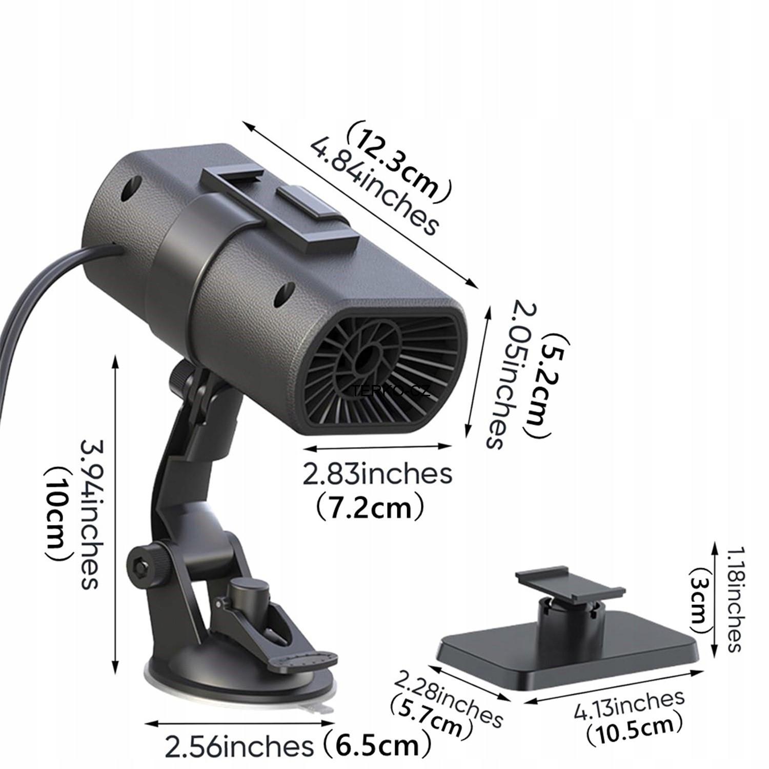 Přenosný topný a chladící ventilátor do auta 12V 150W