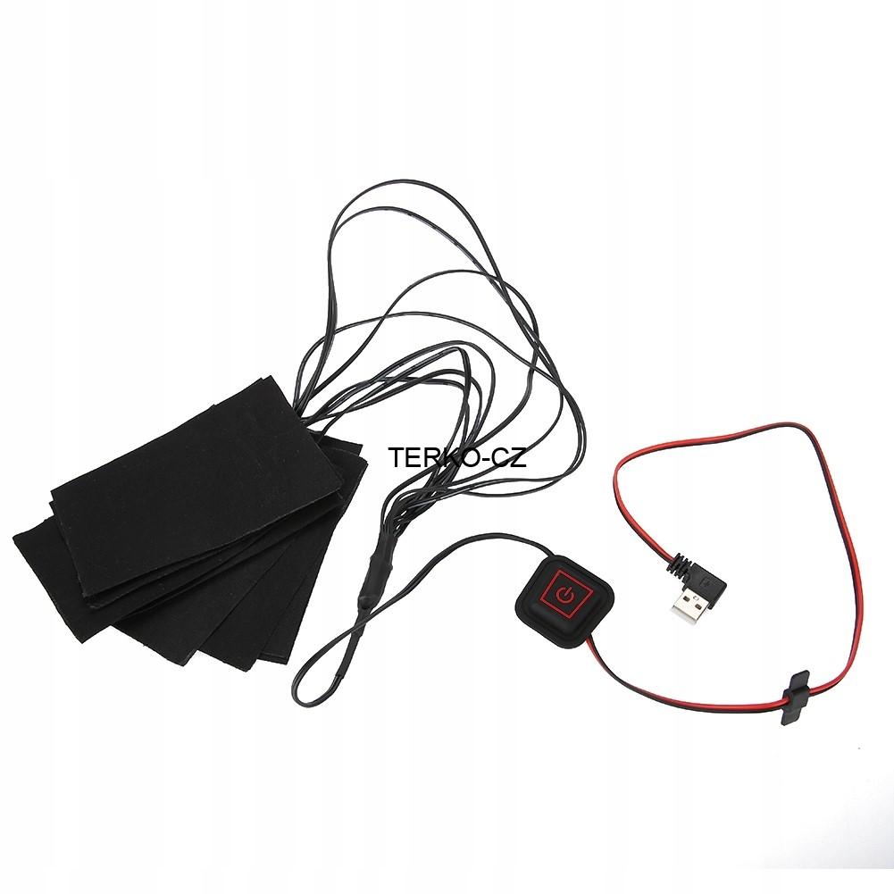 8ks vyhřívací podložka do oblečení 8V1 USB 12x8cm