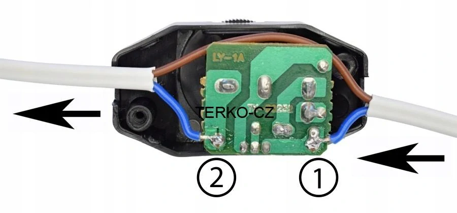 Otočný kabelový stmívač černý, 80W