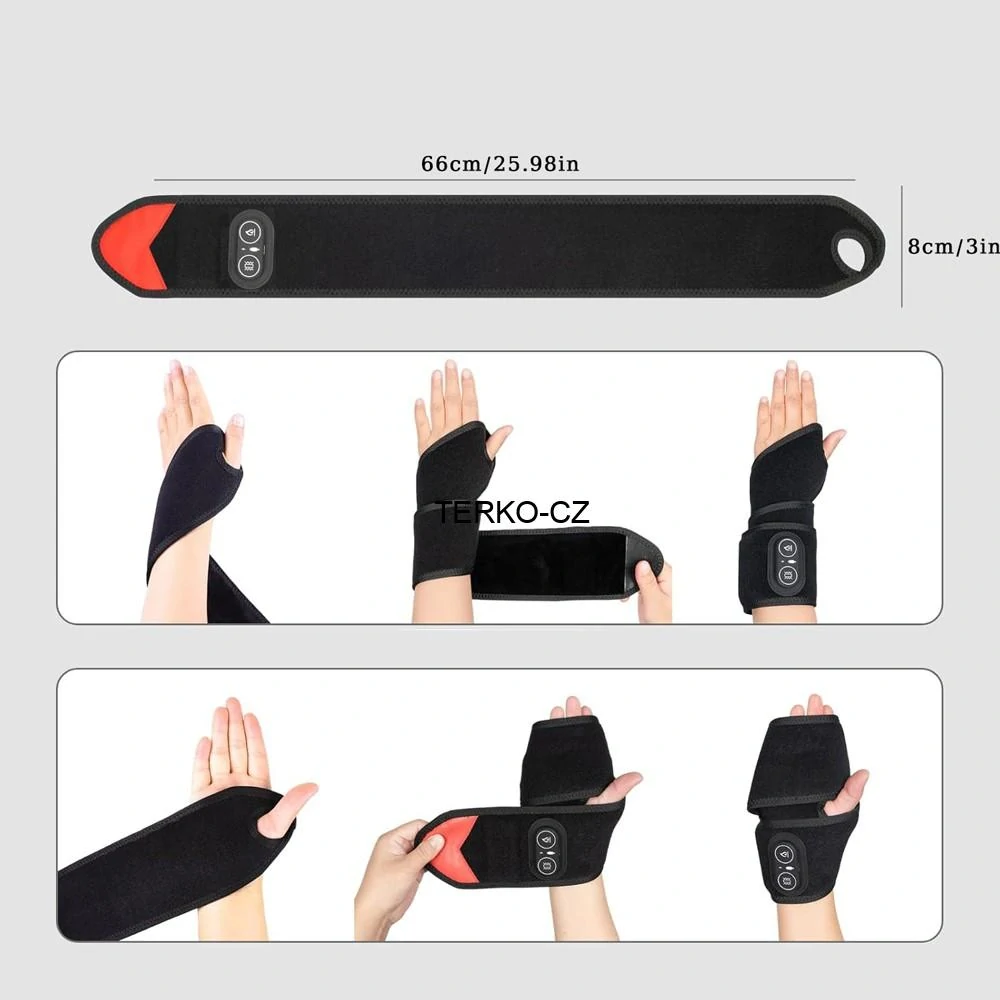 Elektrický masážní pás na zápěstí a ruku USB