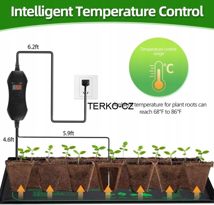 Vyhřívací podložka pro rostliny s termostatem 50W  52x25cm