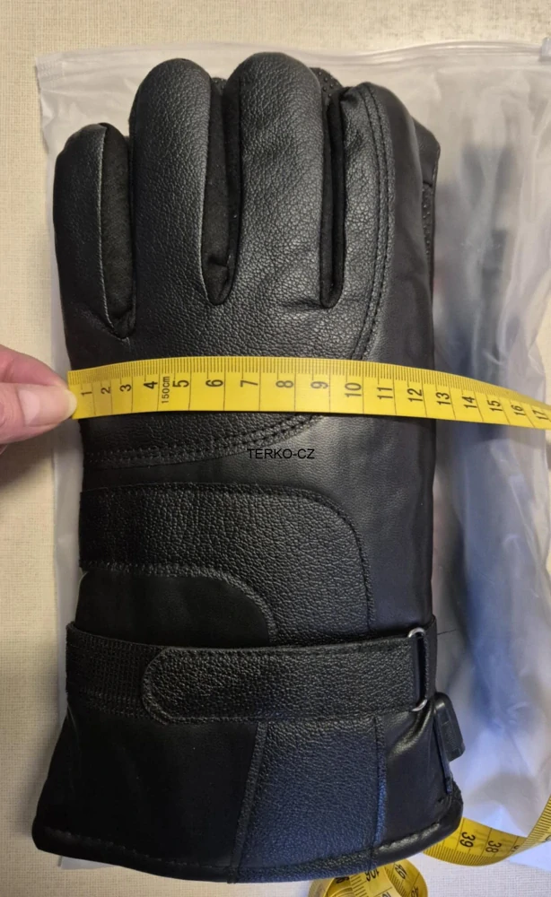 Vyhřívané koženkové rukavice na USB, černé, vel.uni