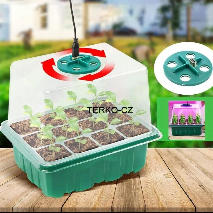 Sada miniskleníků na klíčení rostlin + topná vodotěsná podložka 21W