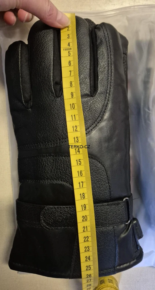 Vyhřívané koženkové rukavice na USB, černé, vel.uni