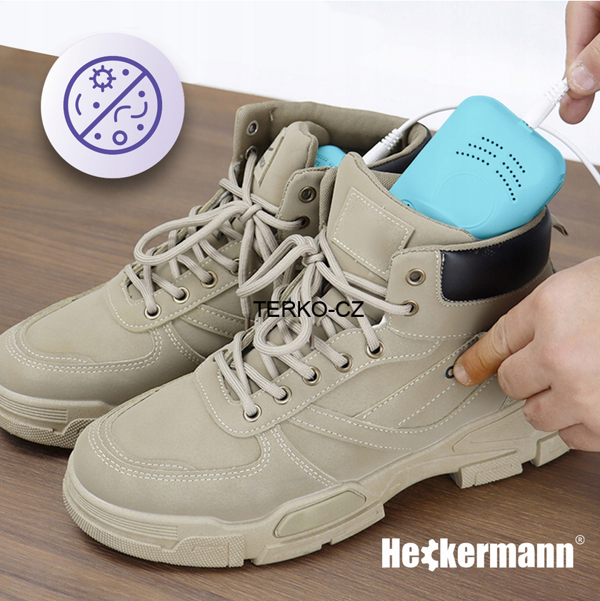 Elektrický vysoušeč bot Heckermann R8 s diodou a UV dezinfekcí stálý výkon 10W